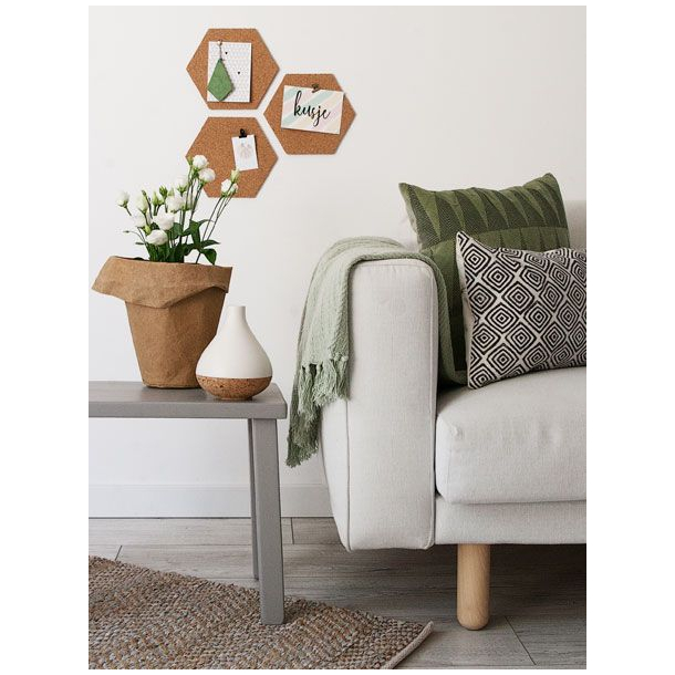 Decorative selfadhesive HEXAGON cork wall panel 0,7x20x23cm Cork