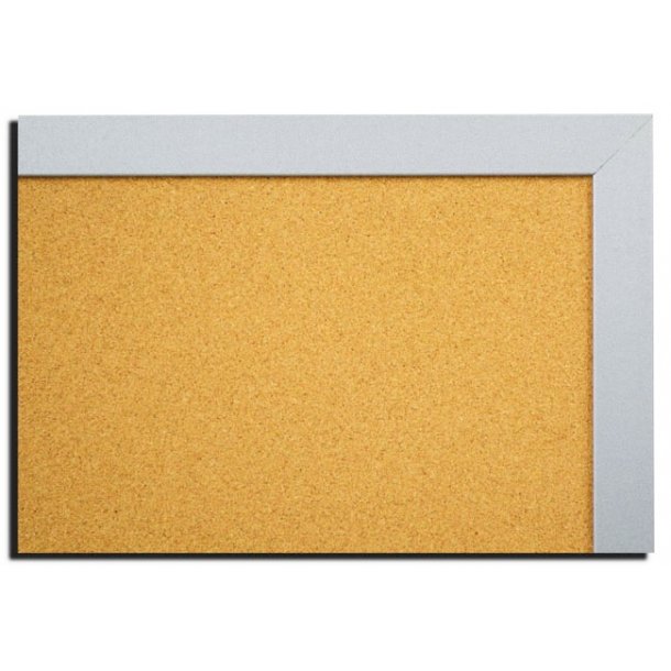 SILVER MDF framed cork pin board 60x90cm Silver MDF framed cork