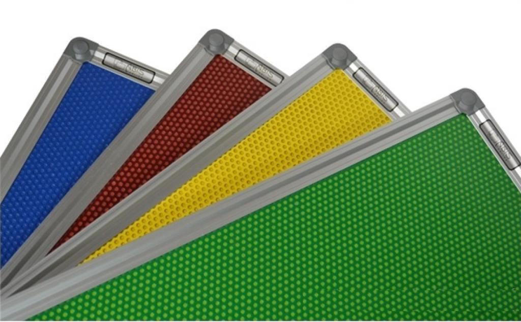 Coloured perforated boards with aluminium frame Experts in cork products!