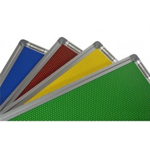 Coloured perforated magnetic boards with aluminium frame