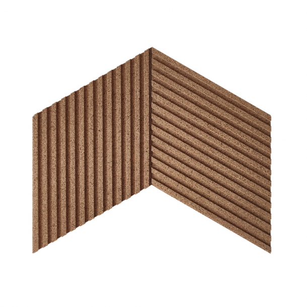 Decorative NATURAL 3D STREEP cork wall tiles - Cork wall tiles 3D