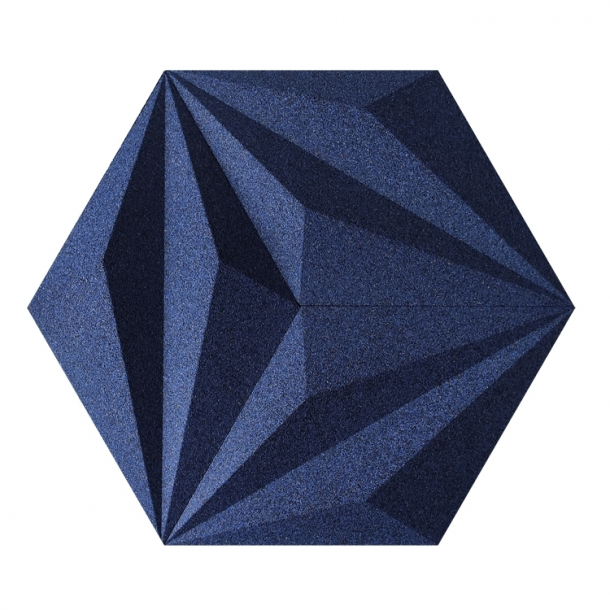 Unique and decorative DARK BLUE cork wall tiles 3D LINEA